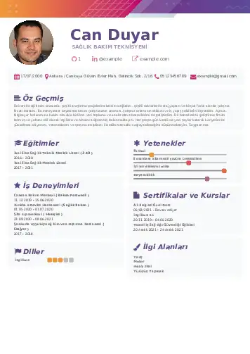 Hasta Bakıcı Cv Örnekleri cv indir